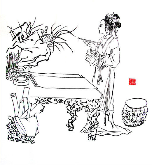 张彦中作品10 临摹《白描人物》